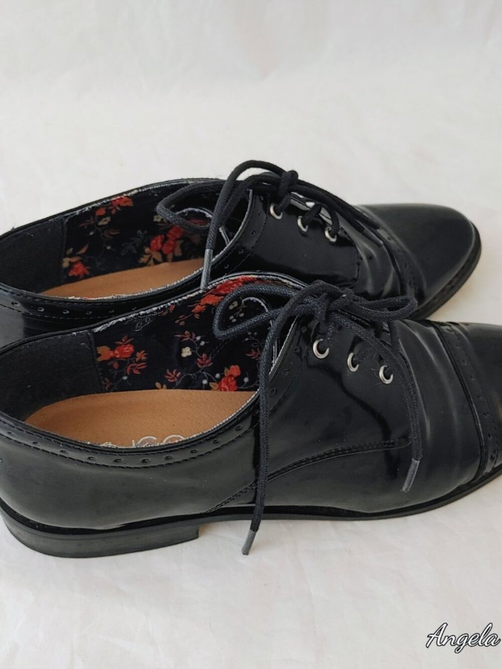 Sugar Patent Leather Brogue Oxfords Size 7 Wide Unisex So Comfy Dance Ready - Picture 3 of 7